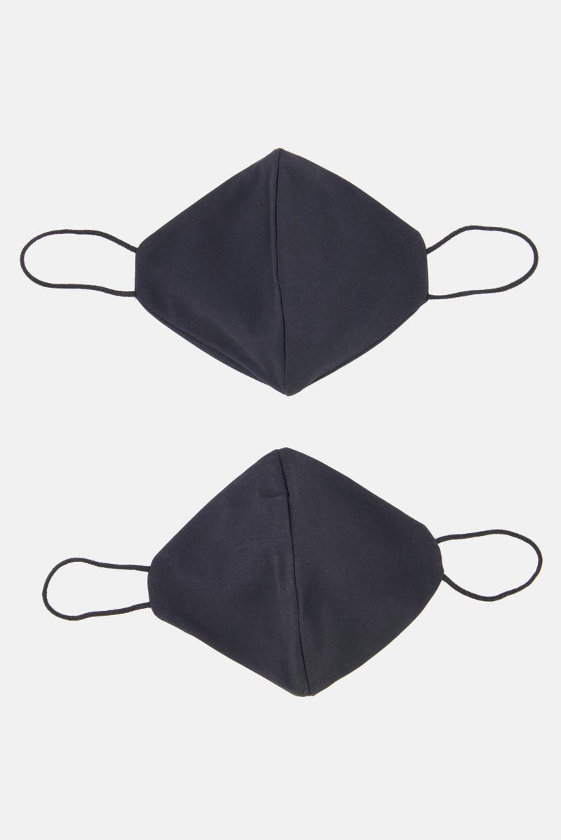 NEW LOOK Women  2 Pcs Plain Face Mask, Black - Image 2